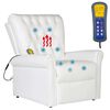 vidaXL Chaise de massage &eacute;lectrique Blanc cr&egrave;me 78 x 148 x 71 cm