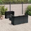 vidaXL Salon de jardin 6 pcs avec coussins noir r&eacute;sine tress&eacute;e
