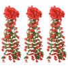 vidaXL Guirlandes de fleurs de Noël 3 pcs rouge 85 cm