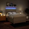 vidaXL Sommier &agrave; lattes de lit avec matelas Cr&egrave;me 140x200 cm Tissu