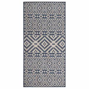 vidaXL Tapis &agrave; tissage plat d'ext&eacute;rieur 80x150 cm Rayures bleues