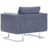 vidaXL Fauteuil cube Gris Similicuir daim