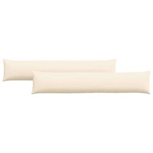 vidaXL Coussins de canap&eacute; 2 pcs Cr&egrave;me 200 x 40 cm