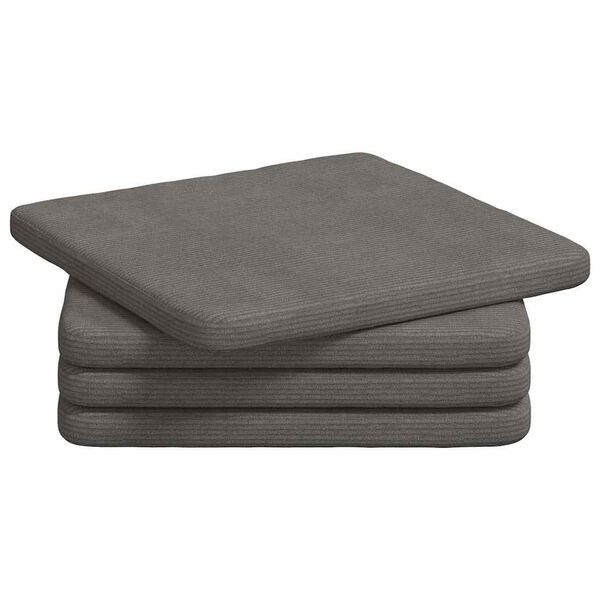 vidaXL Coussins de si&egrave;ge 4 pcs Gris clair 40 x 40 x 3 cm