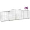 vidaXL Paniers à gabions arqués 30 pcs 300x30x80/100 cm fer galvanisé