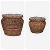 vidaXL Panier de Plante avec stockage 2 pcs Marron Rattan Lacak