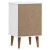 vidaXL Table de chevet MOLDE Blanc 40x35x65 cm Bois de pin massif