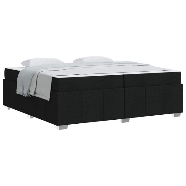 vidaXL Cadre de lit avec matelas Noir 200 x 200 cm tissu