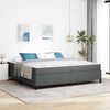 vidaXL Lit &agrave; ressorts avec matelas Gris fonc&eacute; 200 x 200 cm tissu