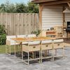 vidaXL Ensemble &agrave; manger de jardin et coussins 7 pcs beige poly rotin