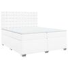 vidaXL Sommier à lattes de lit avec matelas Blanc 200x200cm Similicuir