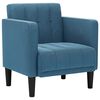 vidaXL Fauteuil canap&eacute; avec accoudoirs velours bleu 53 cm