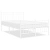 vidaXL Cadre de lit m&eacute;tal sans matelas et pied de lit blanc 120x200 cm