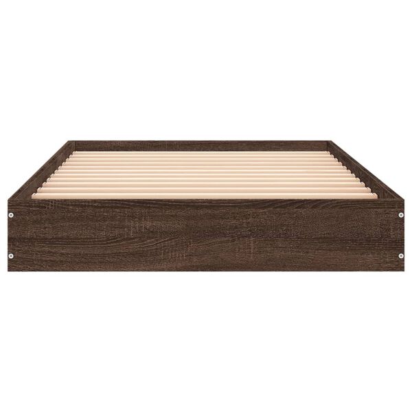 vidaXL Cadre de lit sans matelas ch&ecirc;ne marron 75x190cm bois ing&eacute;nierie
