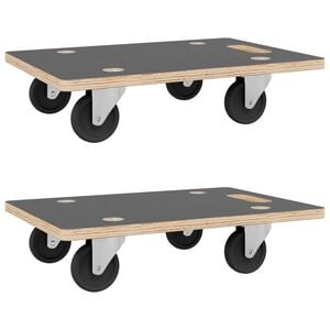vidaXL Chariots de transport 2 pcs rectangulaire 80x55x11,5 cm 250 kg