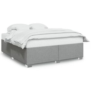 vidaXL Cadre de lit sans matelas gris clair 200x200 cm tissu