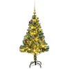 vidaXL Sapin de No&euml;l artificiel 150 LED&boules&neige floqu&eacute;e 150 cm