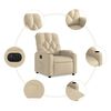 vidaXL Fauteuil inclinable &eacute;lectrique Cr&egrave;me Tissu