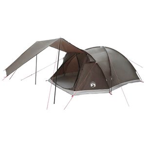 vidaXL Tente Cabane 6 personne Marron gris Polyester et Acier