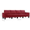 vidaXL Canap&eacute; &agrave; 4 places Rouge bordeaux Tissu