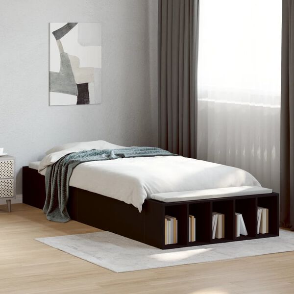 vidaXL Cadre de lit sans matelas noir 90x190 cm