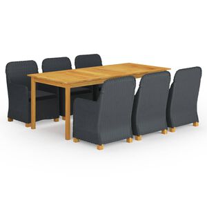 vidaXL Ensemble &agrave; manger de jardin 7 pcs Gris fonc&eacute;