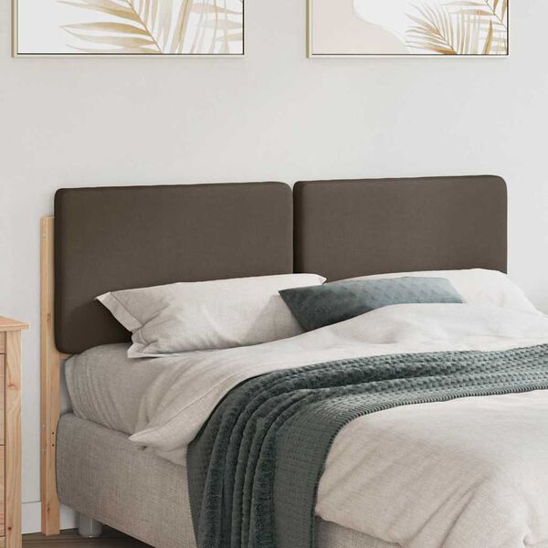 vidaXL T&ecirc;te de lit capitonn&eacute;e Marron et Taupe 140 cm Pin massif