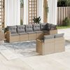 vidaXL Salon de jardin avec coussins 8 pcs beige r&eacute;sine tress&eacute;e