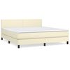 vidaXL Sommier &agrave; lattes de lit avec matelas Cr&egrave;me 160x200cm Similicuir