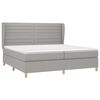 vidaXL Sommier &agrave; lattes de lit avec matelas Gris clair 200x200cm Tissu