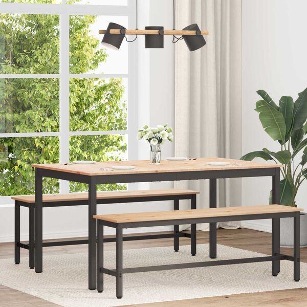 vidaXL Table de salle &agrave; manger / Table de repas Naturel