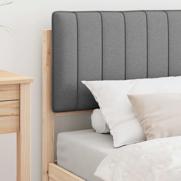 vidaXL Cadre de lit avec t&ecirc;te de lit rembourr&eacute;e Gris clair 90 x 190 cm