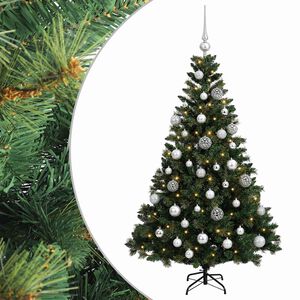 vidaXL Arbre de No&euml;l Artificiel avec Boule 120 cm 150 LED Blanc chaud