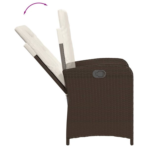 vidaXL Ensemble &agrave; manger de jardin et coussins 7 pcs marron rotin