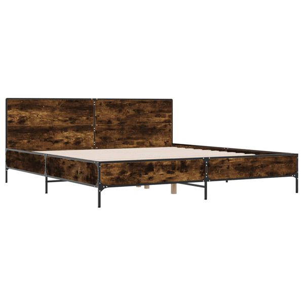 vidaXL Cadre de lit sans matelas ch&ecirc;ne fum&eacute; 180x200 cm