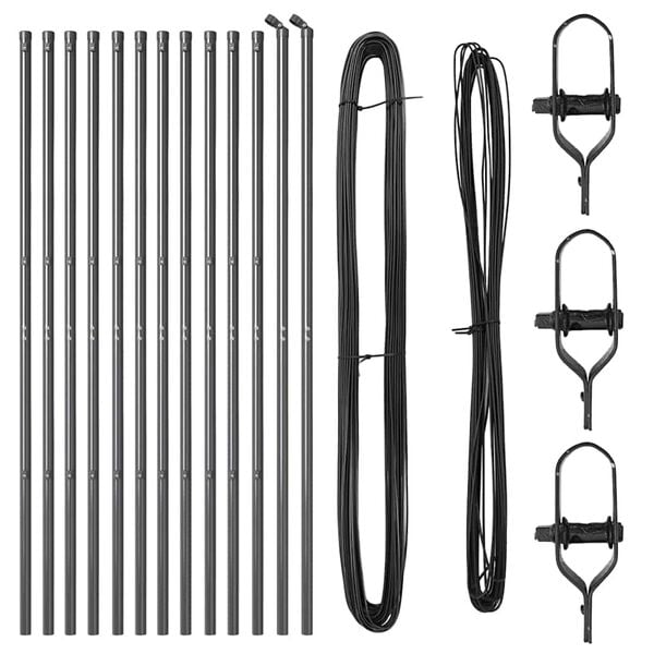 vidaXL Poteaux de clôture 13 pcs Gris Ø32mm 200 cm Acier galvanisé