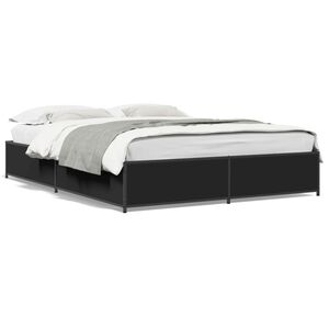 vidaXL Cadre de lit sans matelas noir 140x190 cm