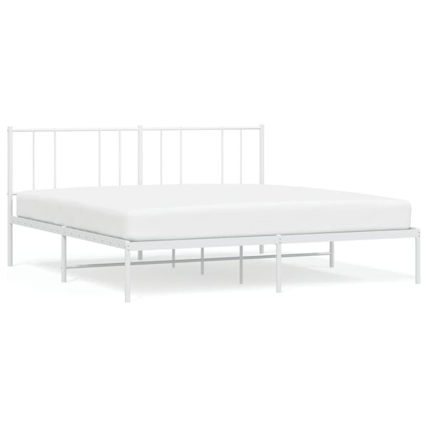 vidaXL Cadre de lit métal sans matelas et tête de lit blanc 180x200 cm