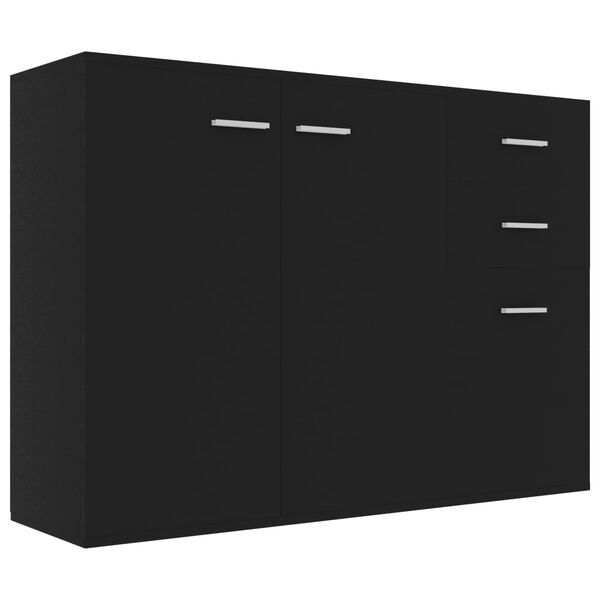 vidaXL Buffet noir 105x30x75 cm bois d'ingénierie