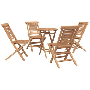 vidaXL Ensemble de jardin 5 pc Marron Teck massif