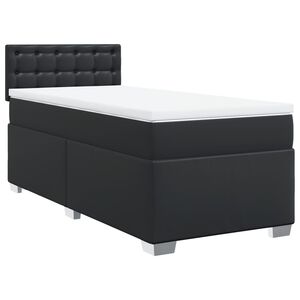 vidaXL Sommier &agrave; lattes de lit avec matelas Noir 80x200cm Similicuir