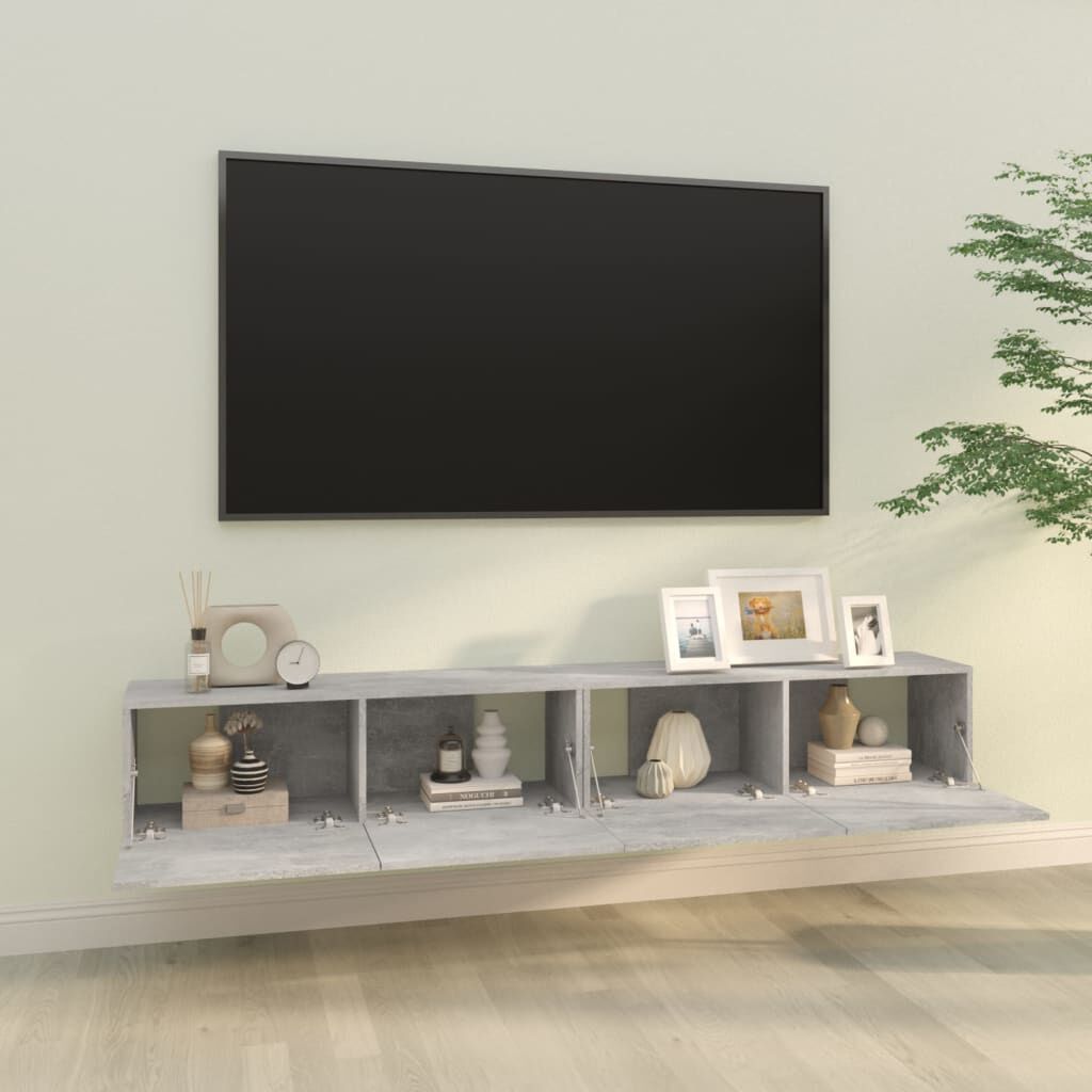 vidaXL Meubles TV 2 pcs Gris béton 100x30x30 cm Bois d'ingénierie