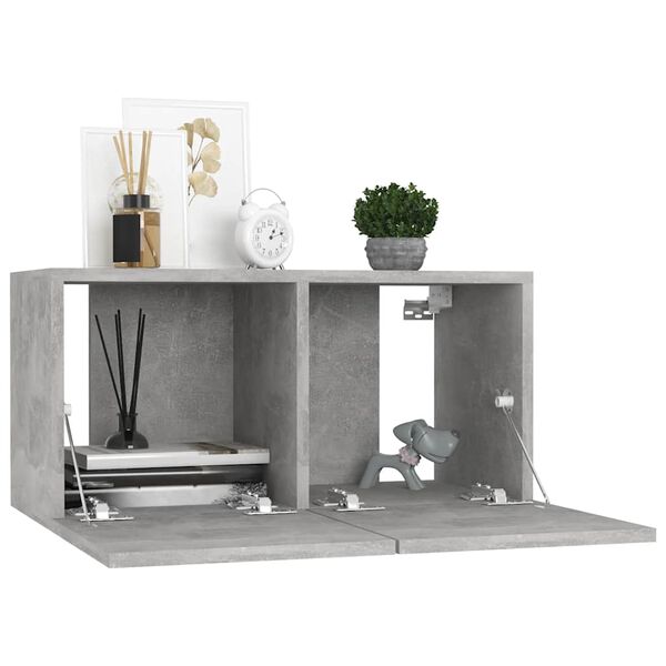 vidaXL Ensemble de meubles TV 7 pcs Gris b&eacute;ton Bois d'ing&eacute;nierie