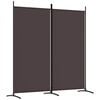 vidaXL Cloison de s&eacute;paration 2 panneaux Marron 175x180 cm Tissu