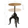 vidaXL Table de bar Bois de manguier massif 60 x (76-110) cm