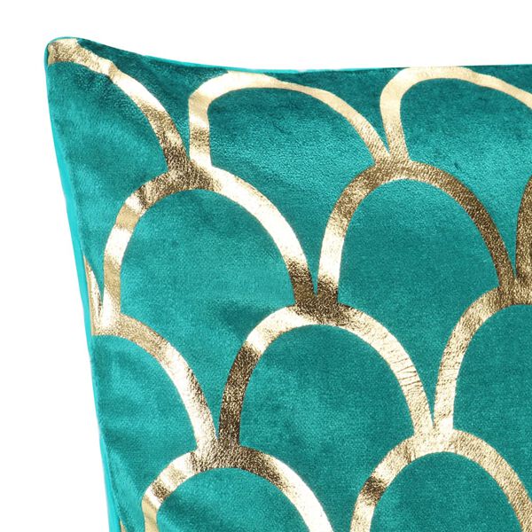 vidaXL Coussins imprimés à film lot de 2 Vert et doré 40x40 cm Velours