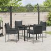 vidaXL Ensemble de salle &agrave; manger pour jardin 5 pcs Noir et gris