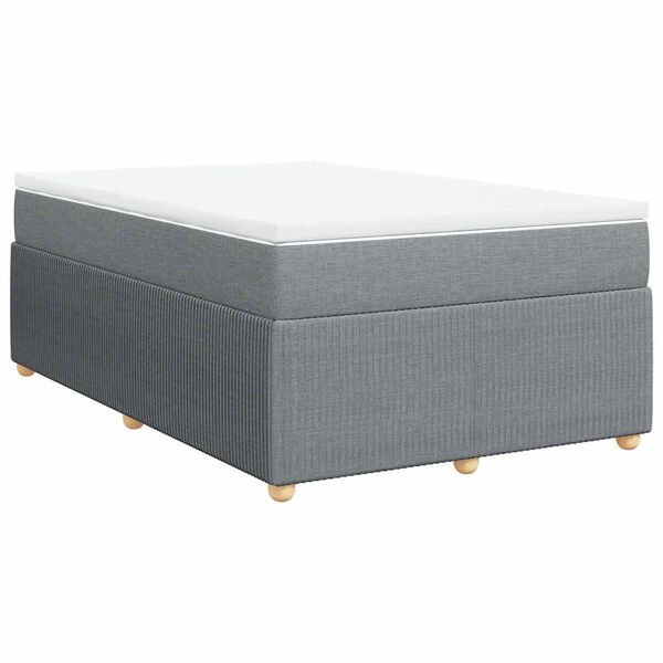 vidaXL Sommier &agrave; lattes de lit avec matelas Gris clair 120x200cm Tissu