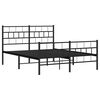 vidaXL Cadre de lit m&eacute;tal sans matelas avec pied de lit noir 135x190cm