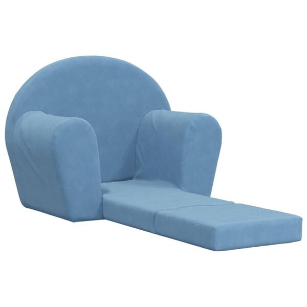 vidaXL Canap&eacute;-lit pour enfants bleu peluche douce